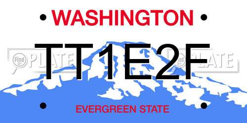 TT1E2F Washington License Plate