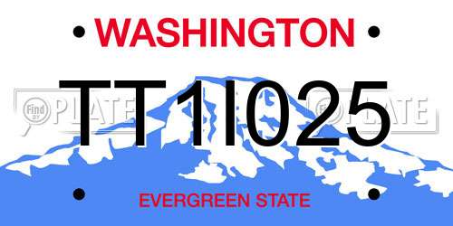 TT1I025 Washington License Plate