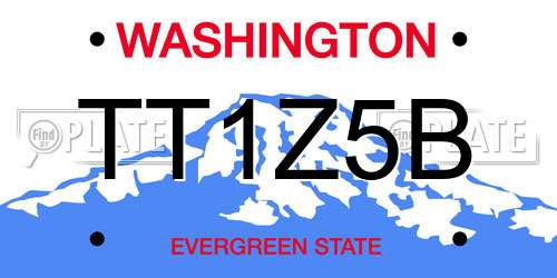 TT1Z5B Washington License Plate