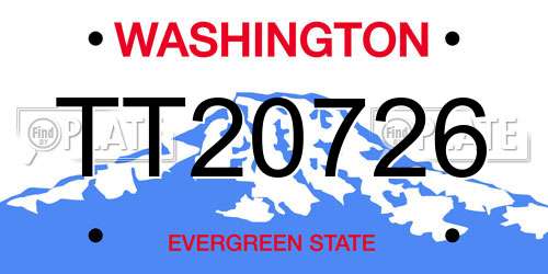 TT20726 Washington License Plate