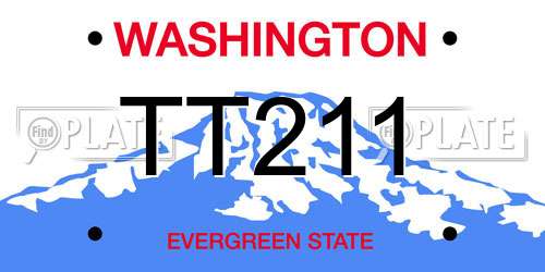 TT211 Washington License Plate