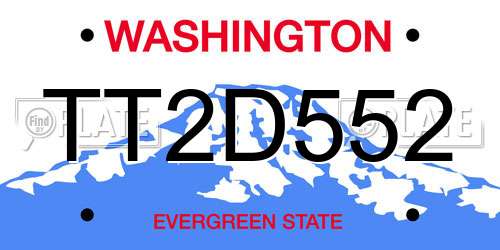 TT2D552 Washington License Plate