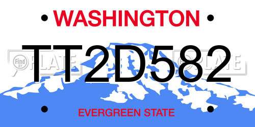 TT2D582 Washington License Plate