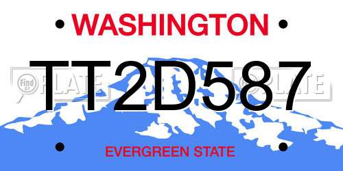 TT2D587 Washington License Plate
