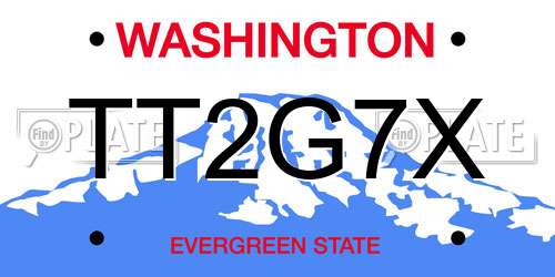 TT2G7X Washington License Plate