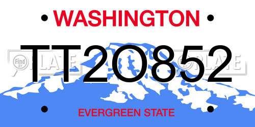 TT2O852 Washington License Plate
