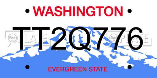 TT2Q776 Washington License Plate