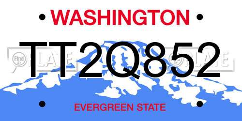 TT2Q852 Washington License Plate