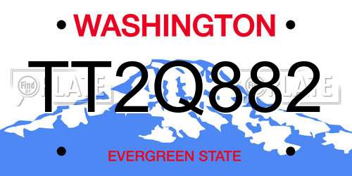 TT2Q882 Washington License Plate