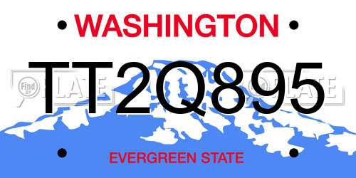 TT2Q895 Washington License Plate