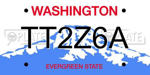 TT2Z6A Washington License Plate