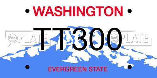 TT300 Washington License Plate