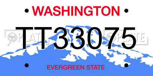 TT33075 Washington License Plate