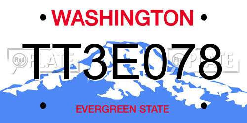 TT3E078 Washington License Plate