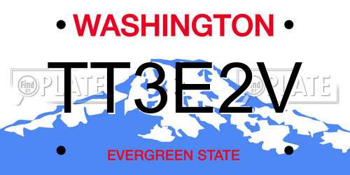 TT3E2V Washington License Plate