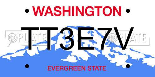 TT3E7V Washington License Plate
