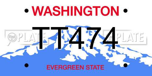 TT474 Washington License Plate