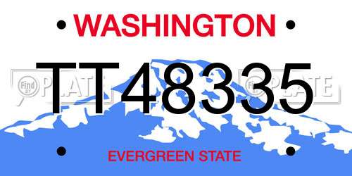 TT48335 Washington License Plate