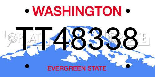 TT48338 Washington License Plate