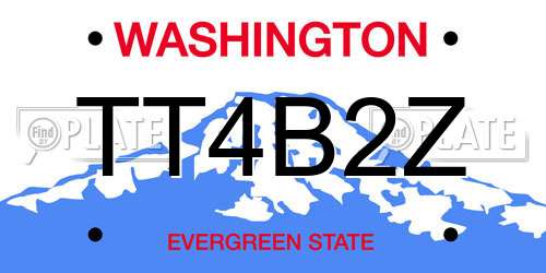 TT4B2Z Washington License Plate