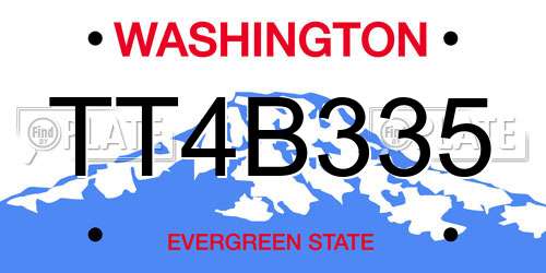 TT4B335 Washington License Plate