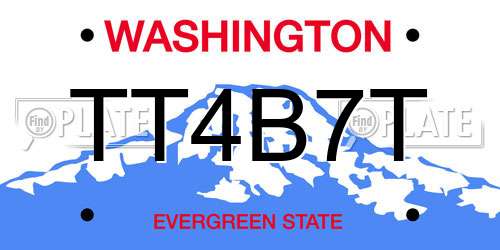 TT4B7T Washington License Plate
