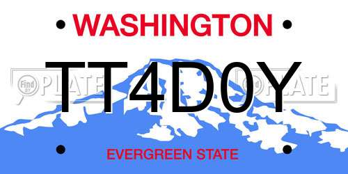 TT4D0Y Washington License Plate