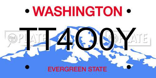 TT4O0Y Washington License Plate