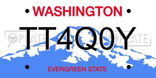 TT4Q0Y Washington License Plate