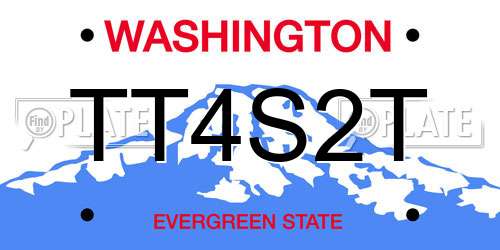 TT4S2T Washington License Plate