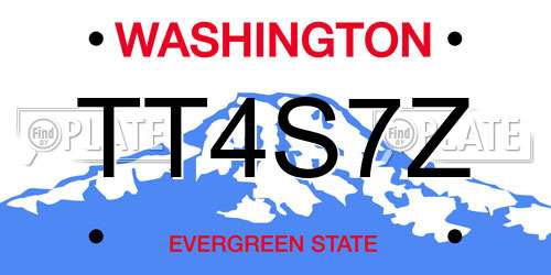 TT4S7Z Washington License Plate