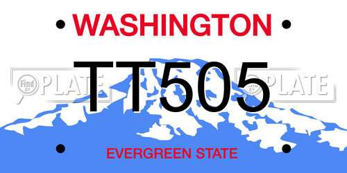 TT505 Washington License Plate