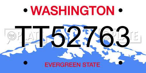 TT52763 Washington License Plate