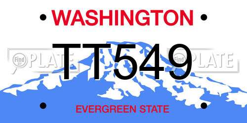 TT549 Washington License Plate