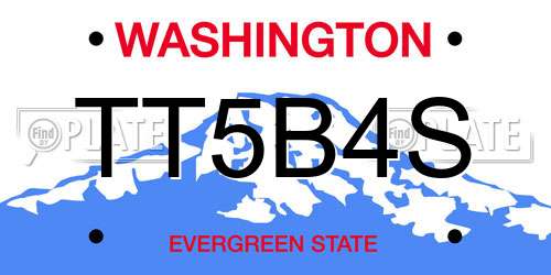 TT5B4S Washington License Plate