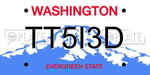 TT5I3D Washington License Plate