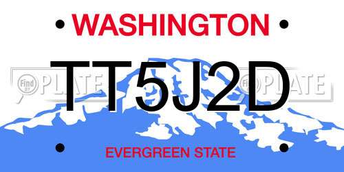 TT5J2D Washington License Plate