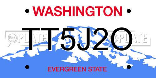 TT5J2O Washington License Plate
