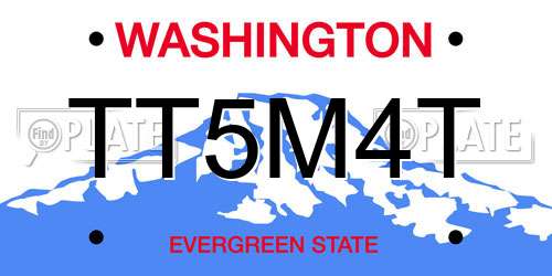 TT5M4T Washington License Plate