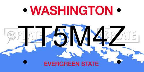 TT5M4Z Washington License Plate