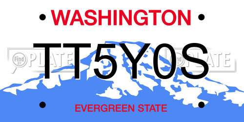 TT5Y0S Washington License Plate