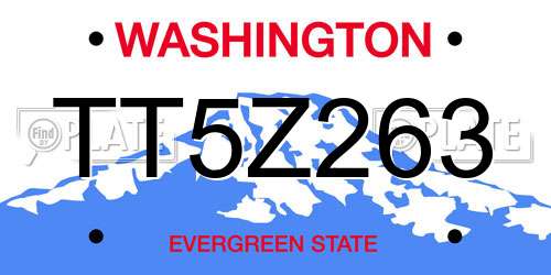 TT5Z263 Washington License Plate