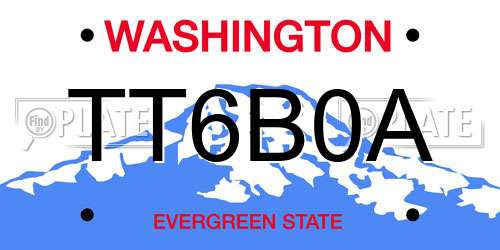 TT6B0A Washington License Plate