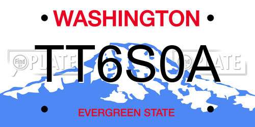 TT6S0A Washington License Plate