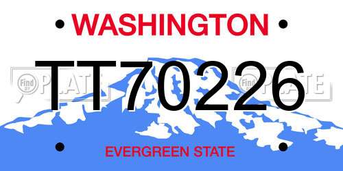TT70226 Washington License Plate