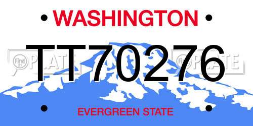 TT70276 Washington License Plate