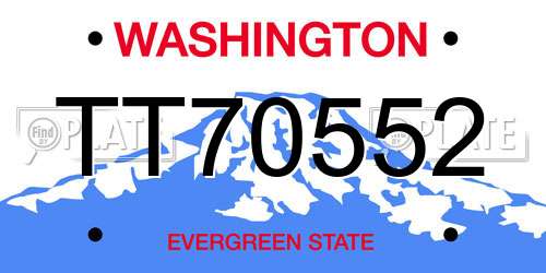 TT70552 Washington License Plate