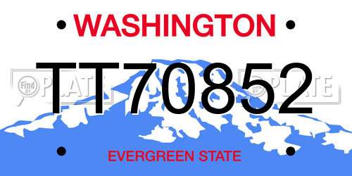 TT70852 Washington License Plate