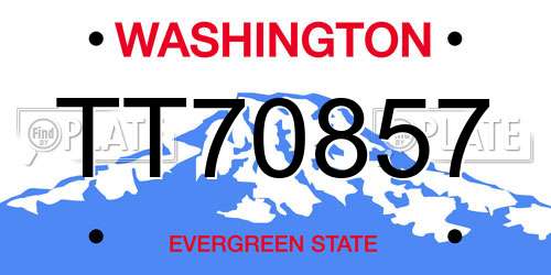 TT70857 Washington License Plate