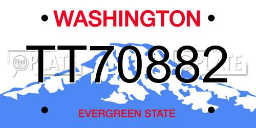 TT70882 Washington License Plate